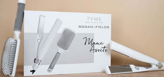 Mane Assets Kit with white TYME Iron Pro and white paddle brush