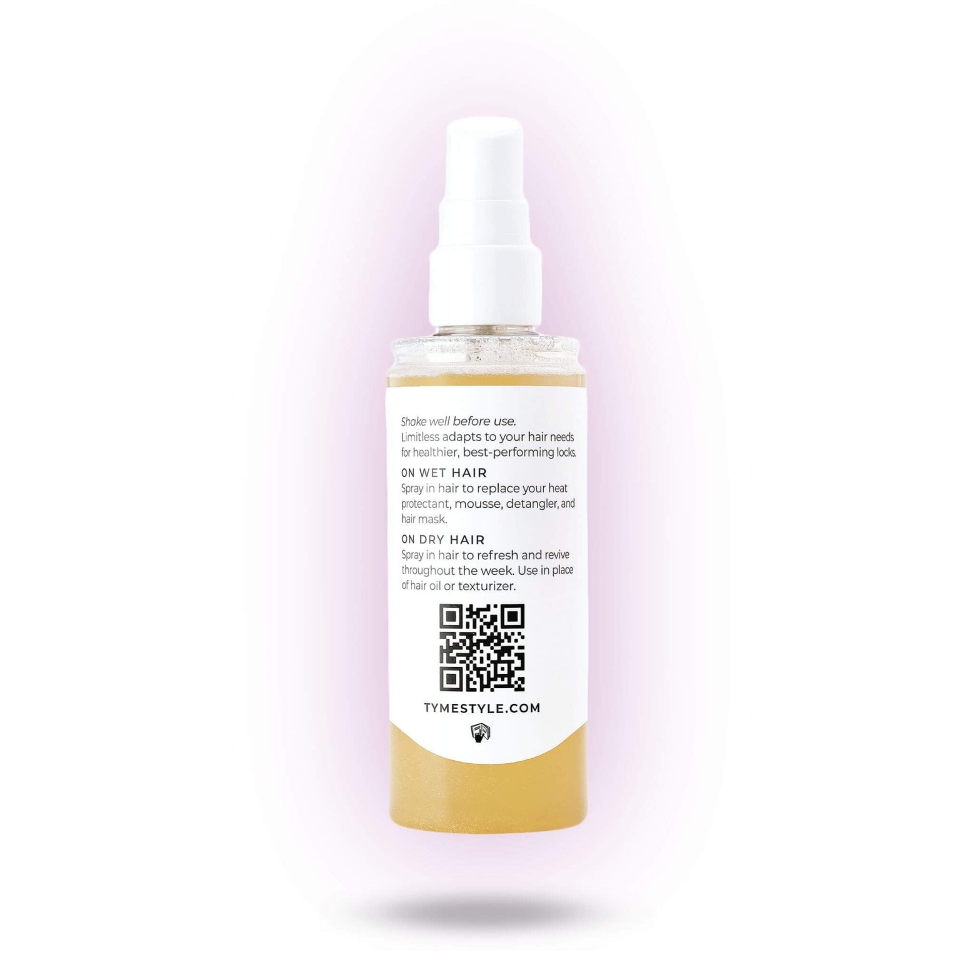 Back of Limitless Universal Spray bottle.