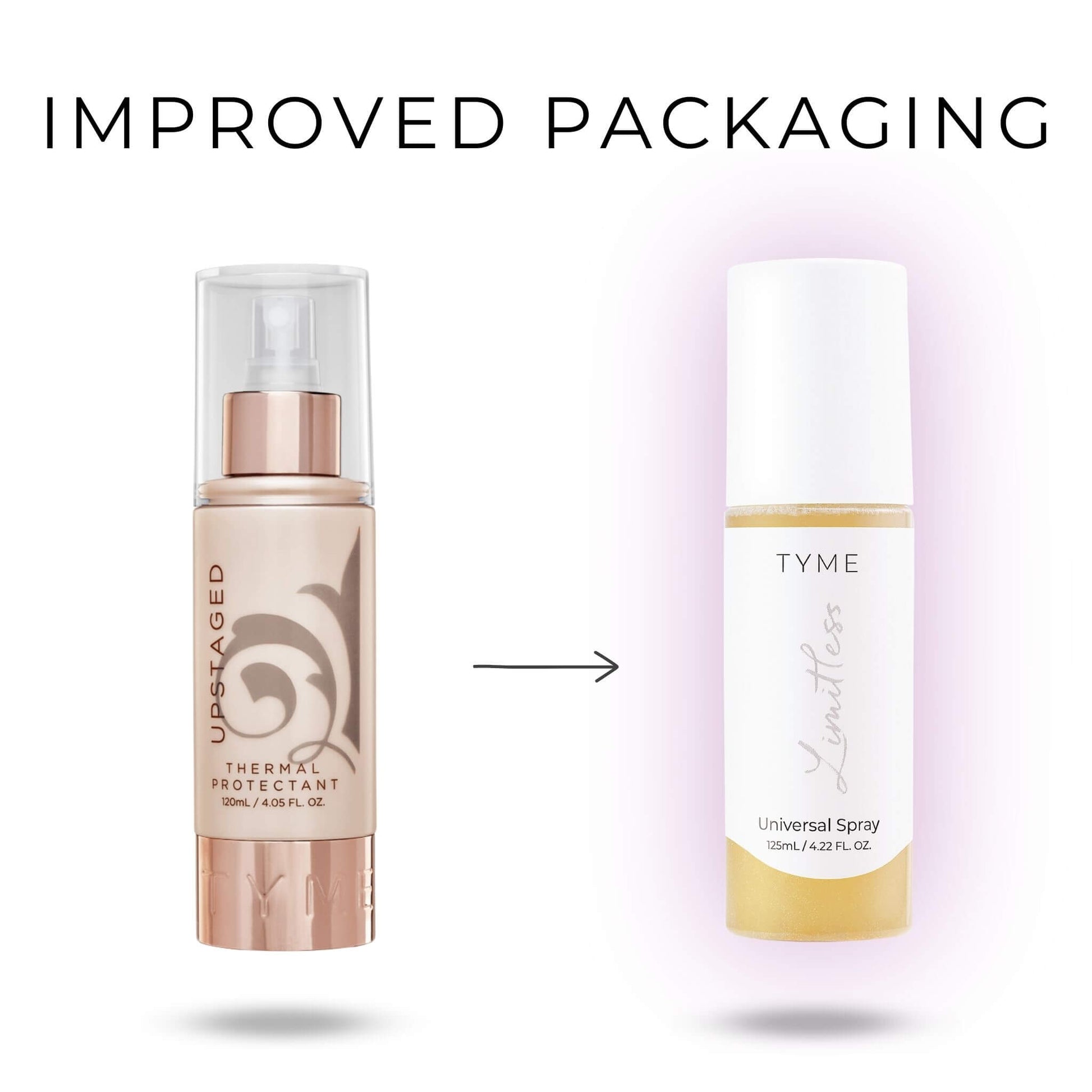 Limitless Universal Spray improved packagin over Upstaged.