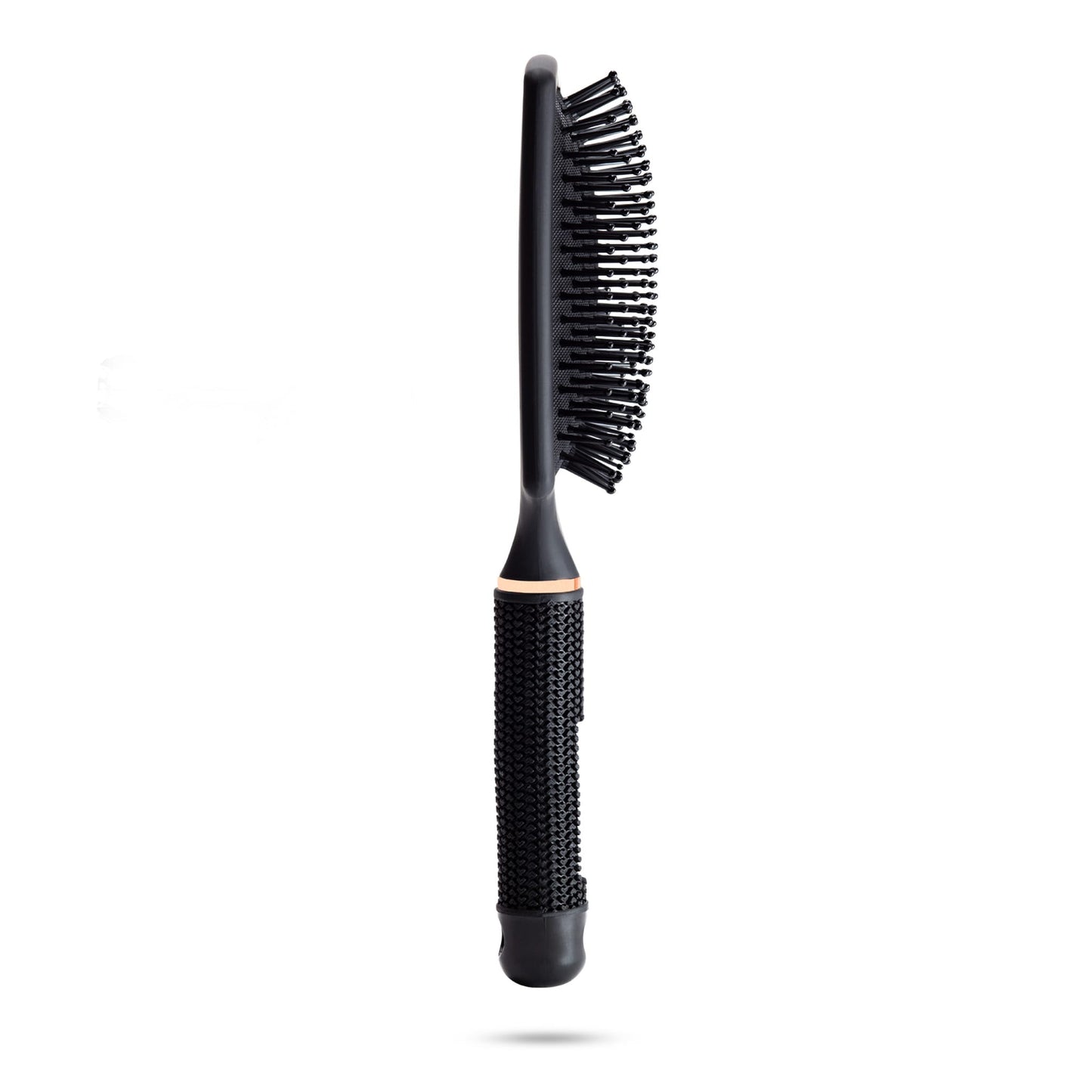 Side view of TYME's limited edition Obsidian paddle brush.