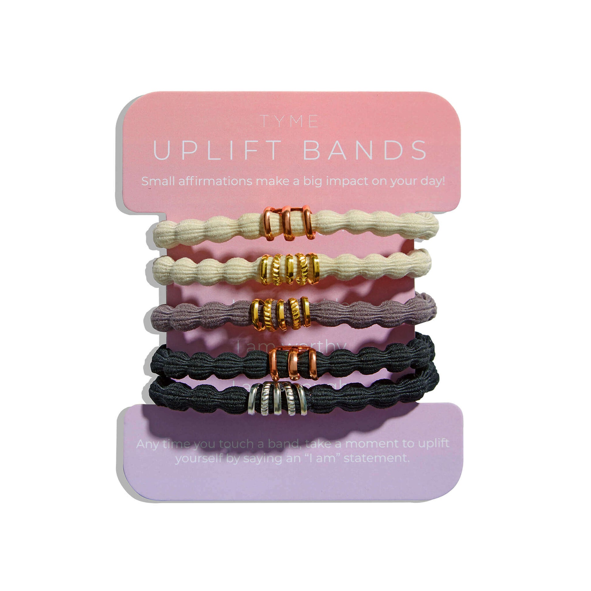 uplift affirmations hair tie bracelet tension free hair tie twistie