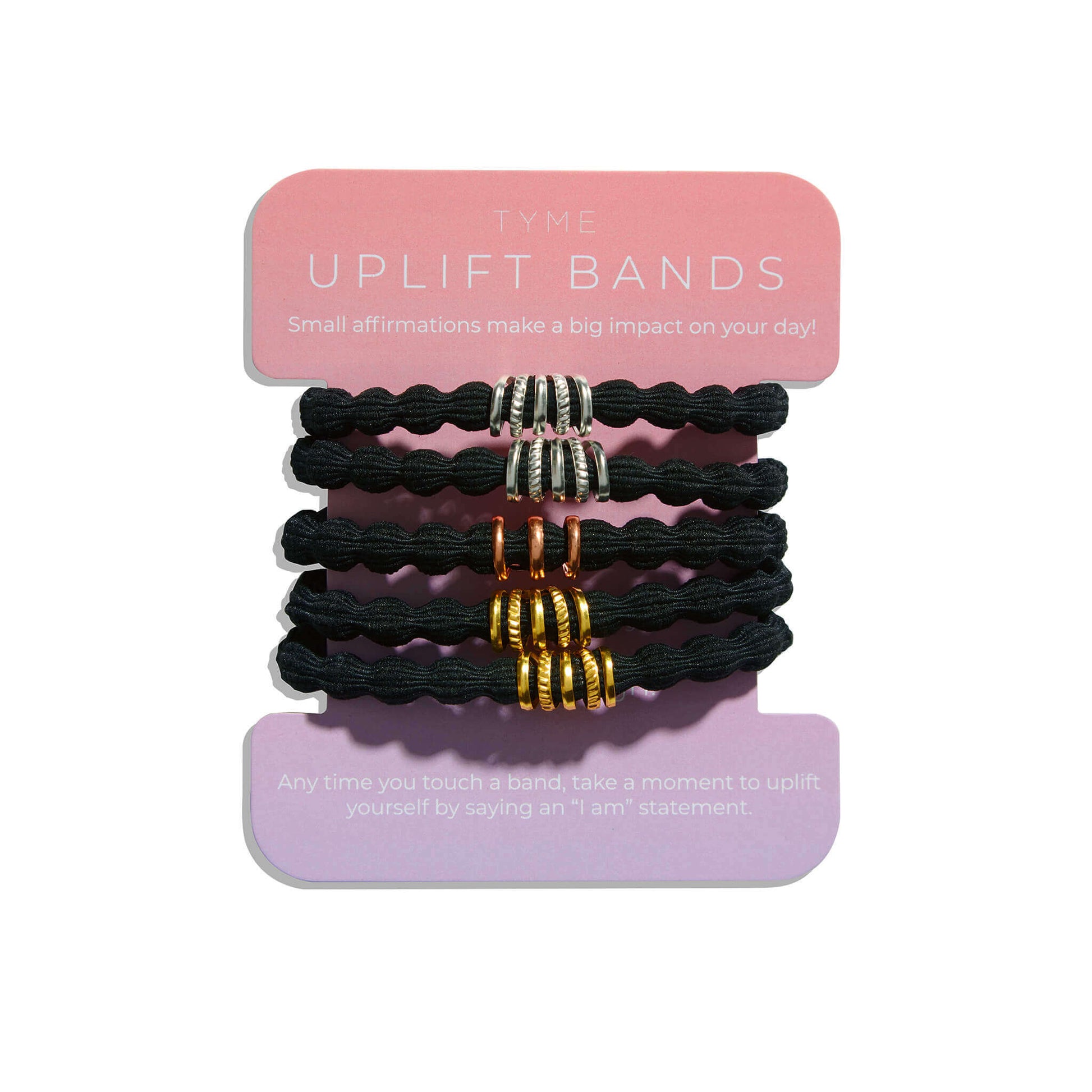 uplift band affirmation bracelet hair ties with stylish bead