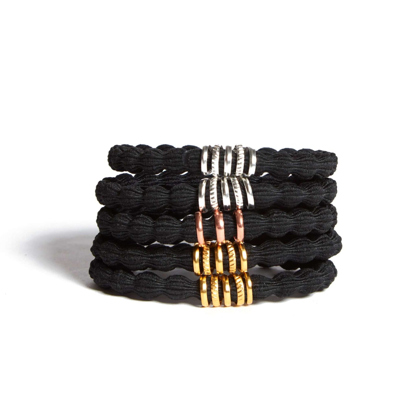 obsidian black uplift pony tail hair bands with strong hold comfort elastic