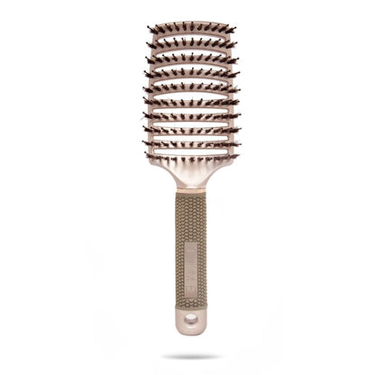 Front view of TYME Vented Detangler Hair Brush parallel nylon and boar bristles.